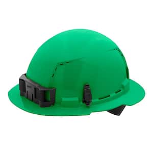 BOLT Green Type 1 Class C Full Brim Vented Hard Hat with 4-Point Ratcheting Suspension (5-Pack)