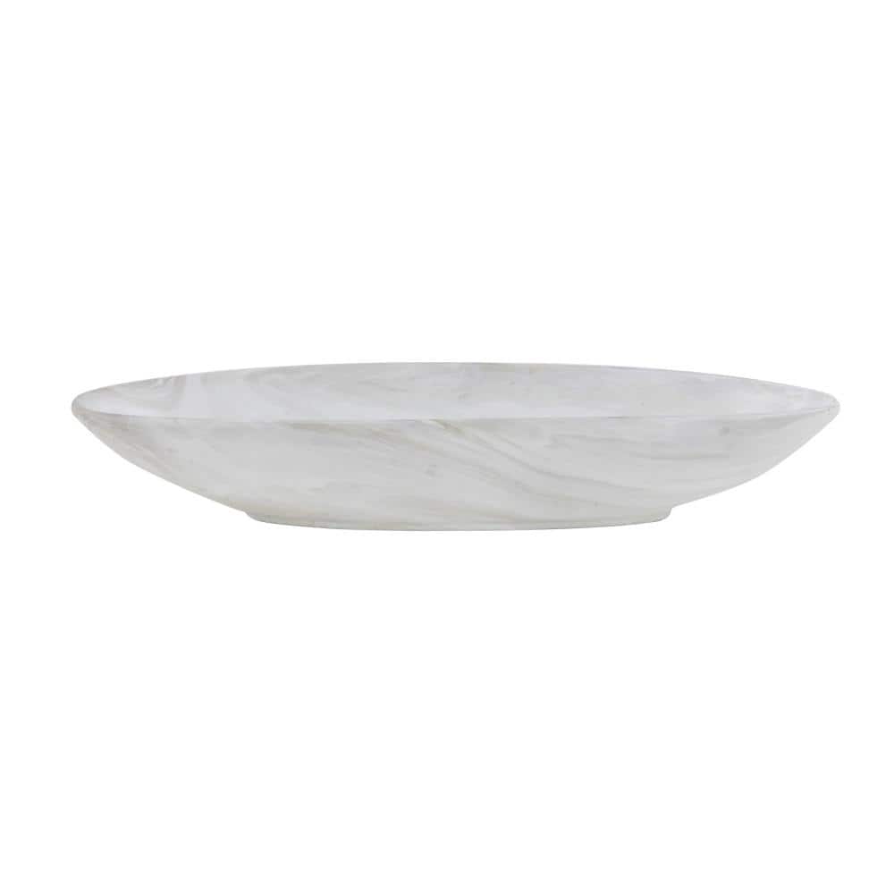 CosmoLiving Minimalist White Porcelain Oval Planter Set, 24"x10"