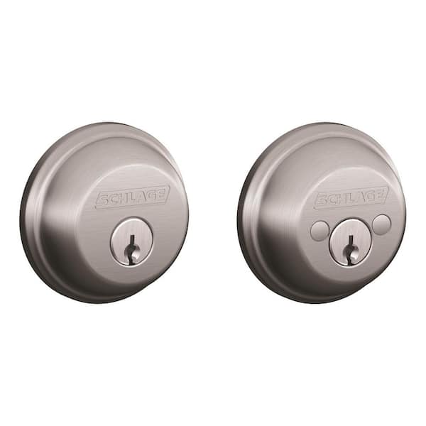 Schlage B62 Series Satin Chrome Double Cylinder Deadbolt Certified Highest for Security and Durability