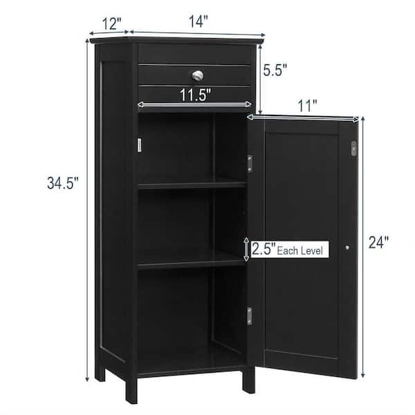 Iwell 67.2 H Tall Bathroom Storage Cabinet with 2 Doors & 1 Drawer, Bathroom  Cabinet with 4 Shelves, Narrow Linen Cabinet for Living Room, Bathroom,  Kitchen, Black - Yahoo Shopping