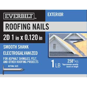 2D 1 in. Roofing Nails Electro-Galvanized 1 lb (Approximately 258-Pieces)