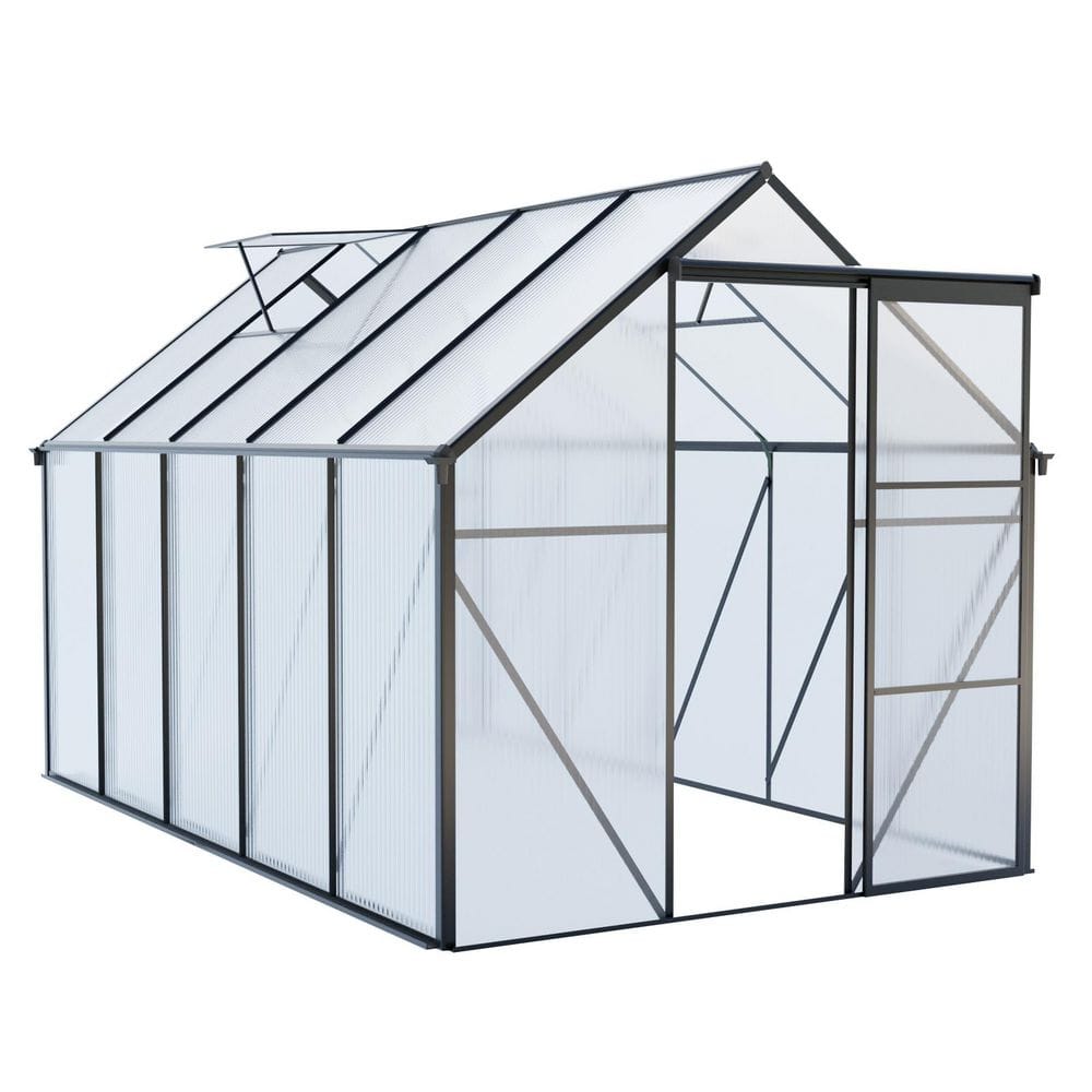 75 in. W x 122 in. D x 77 in. H Aluminum Heavy Duty Black Greenhouse