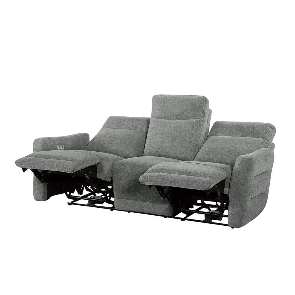 Gray Fabric Lawson Reclining Sofa with Wood Frame