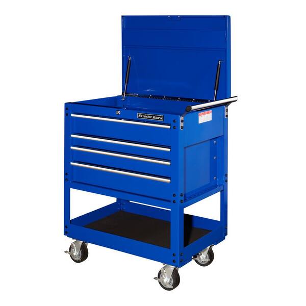 Extreme Tools 32 in. 4-Drawer Deluxe Utility Cart in Blue