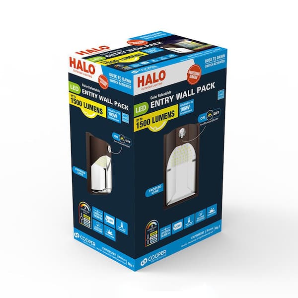 100- Watt Equivalent, Integrated LED, Bronze, Dusk to Dawn Wall Pack Light, Field Selectable CCTs up to 5000K