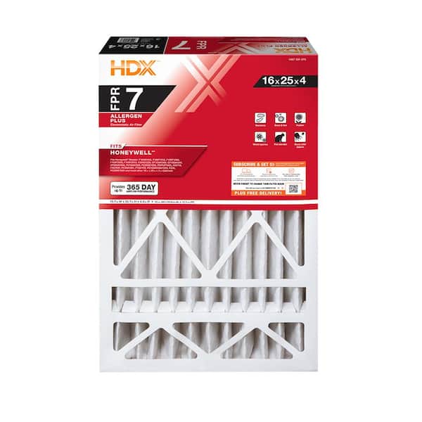 HDX 16 in. x 25 in. x 4 in. Honeywell Replacement Pleated Air Filter FPR 7, MERV 11