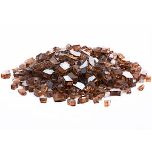 1/4 in. 10 lb. Copper Reflective Tempered Fire Glass
