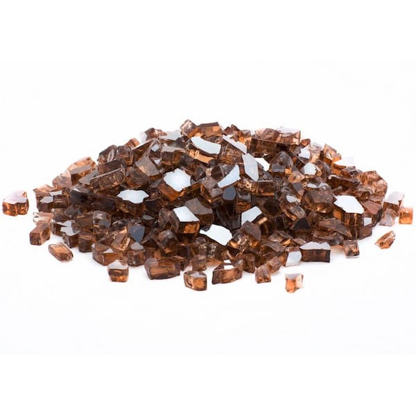 Margo Garden Products 1/4 in. 25 lb. Copper Reflective Tempered Fire Glass