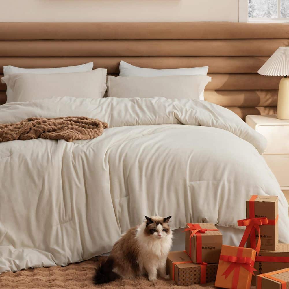 Beige 3 Pieces 1 Full Size Comforter and 2 Pillow Shams, Soft Bedding Comforter Set for All Seasons price history on PriceWatchPro
