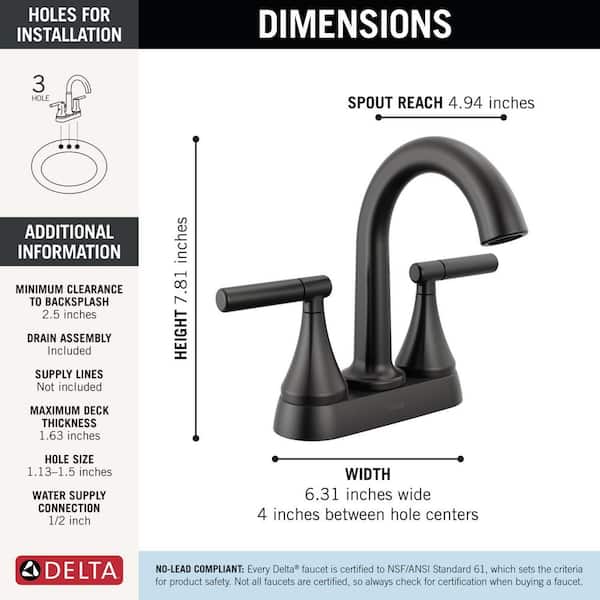 Feb☻ Delta Foundations Design Series Modern 4 in. Centerset Double