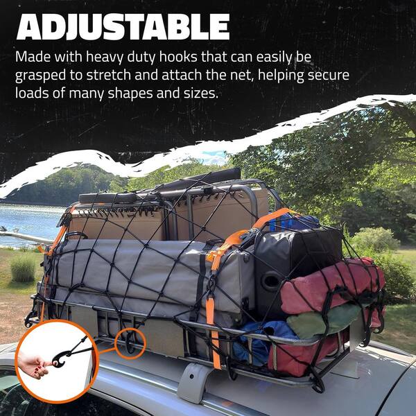 Mockins 50 in. x 36 in. Heavy-Duty Bungee Net, Stretches to 100 in. x 75 in.