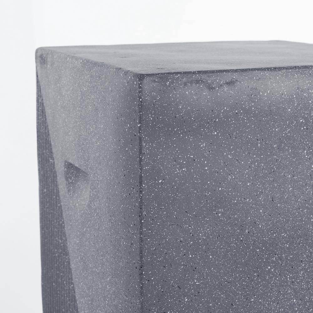 Adrian Gray Poly-Resin 20.75" Square Accent Table