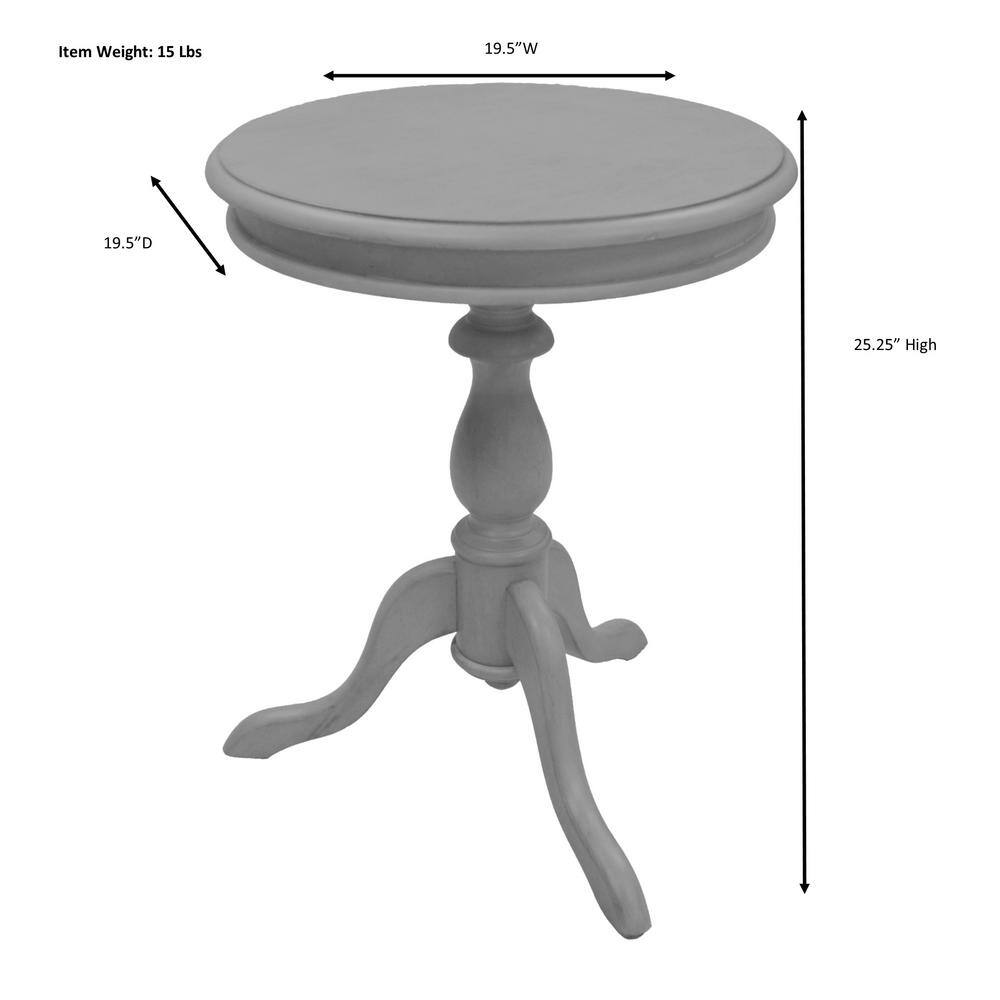 Weathered Gray Round Wood Accent Table