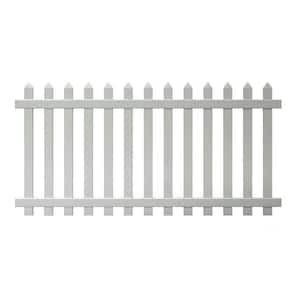 Glendale 4 ft. H x 8 ft. W White Vinyl Spaced Picket Fence Panel with Pointed Pickets
