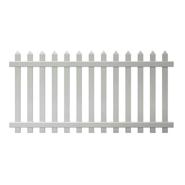 Veranda Glendale 4 ft. H x 8 ft. W White Vinyl Spaced Picket Fence Panel with Pointed Pickets