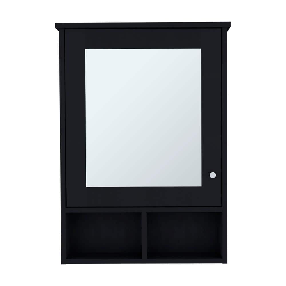 20.9 in. W x 6.6 in. D x 29 in. H Black Wall Mount Bathroom Storage Cabinet with Mirror Door and 3 Shelves price history on PriceWatchPro