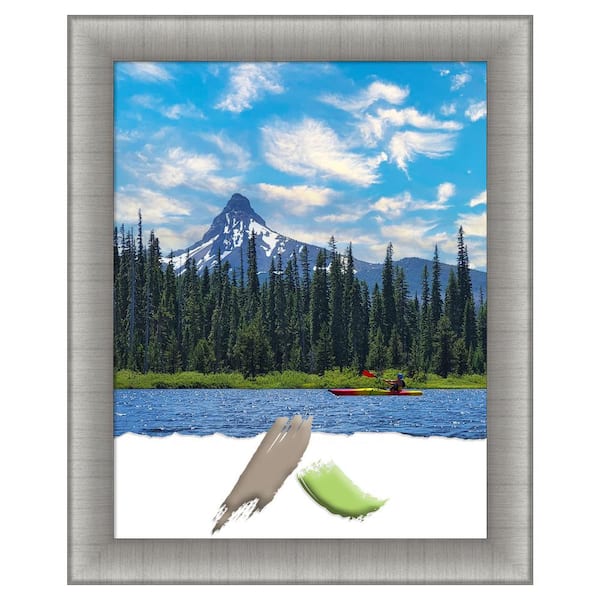 Amanti Art Elegant Brushed Pewter Picture Frame Opening Size 22 in. x 28 in.