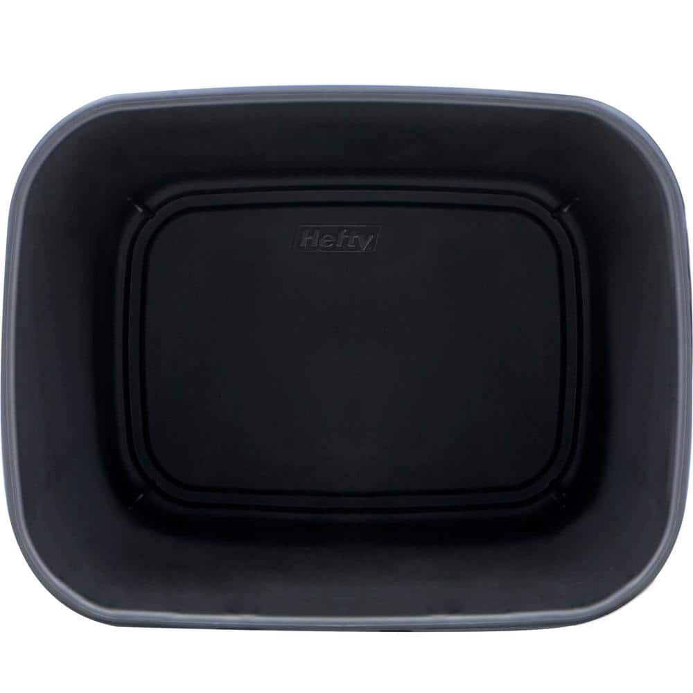 Matte Black Plastic 7.7 Gallon Open Trash Can Set