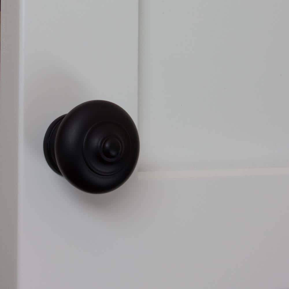 Matte Black Round Mushroom Cabinet Knob with Mounting Hardware