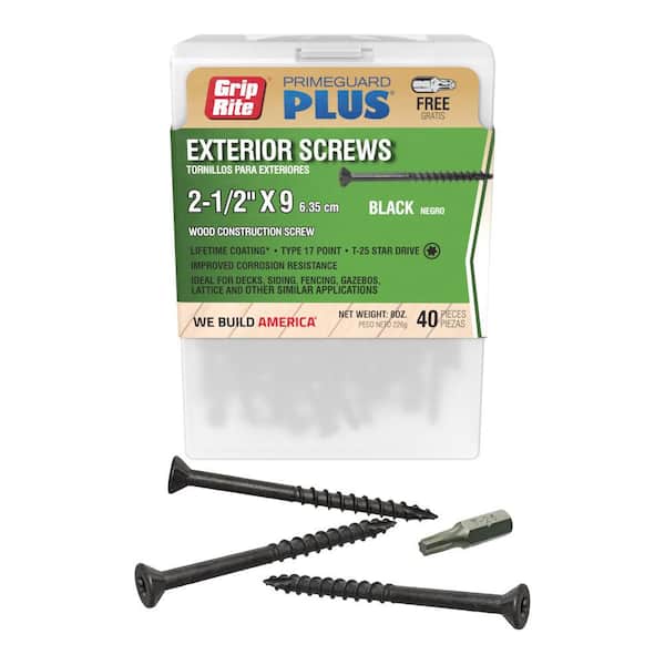 Grip-Rite #9 x 2-1/2 in. Star Drive Bugle Head Coarse Thread Coated Deck Screws 40 per Box