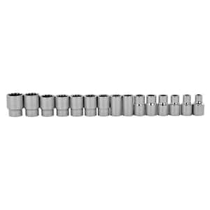 1/2 in. Drive Professional Grade 12-Point Metric Socket Set (15-Piece)