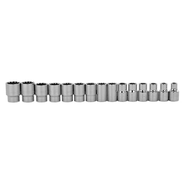 Stanley 1/2 in. Drive Professional Grade 12-Point Metric Socket Set (15-Piece)