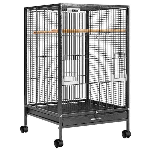 Belyse Databasen Eller senere VIVOHOME 30 in. H Wrought Iron Bird Cage with Rolling Stand for Parrots  Conure Lovebird Cockatiel X002FP6AC1 - The Home Depot