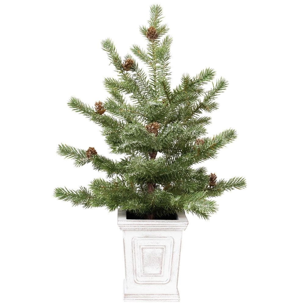 "Lightly Flocked Pine Potted Artificial Christmas Tree with Pinecones - 22"" - Unlit" price history on PriceWatchPro