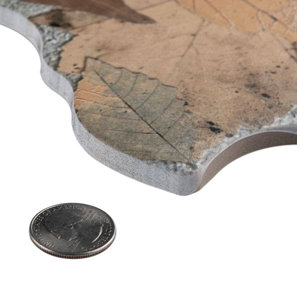 Autumn Leaf Patterned 18x18 Matte Porcelain Tile