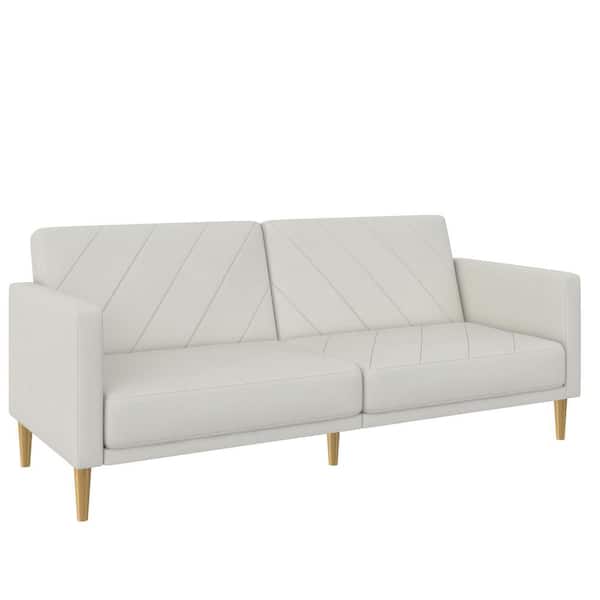 DHP Emma Sofa Bed, Light Gray Linen Futon