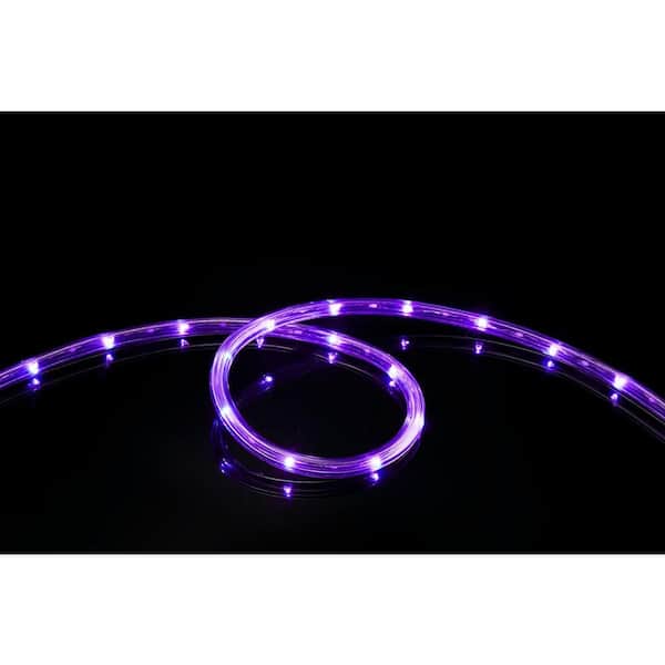 DEERPORT DECOR 16 ft. 108-Light LED Purple All Occasion Indoor Outdoor Rope Light 360Directional Shine Decoration ML12-MRL16-PRP - The Home Depot