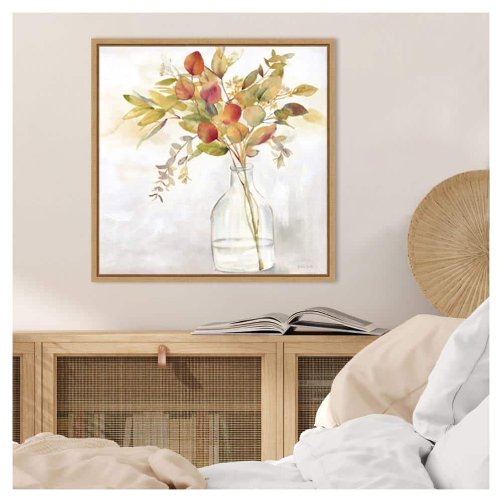Eucalyptus Vase Fall I Giclee Print on Canvas with Maple Frame