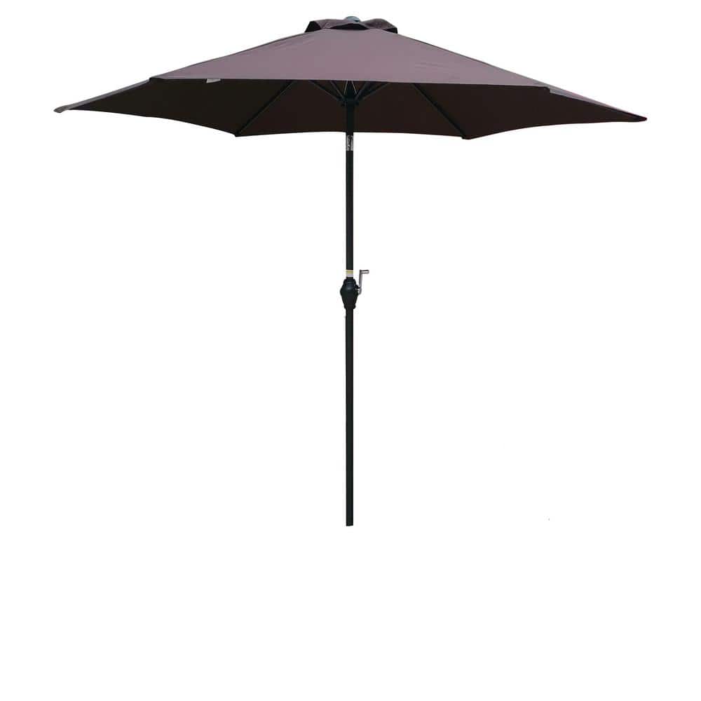 9 ft. Mental Market Patio Umbrella in Chocolate