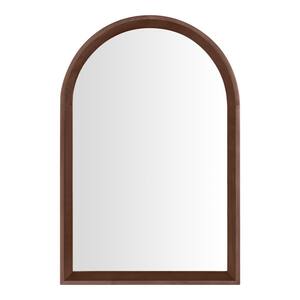 Medium Modern Arched Walnut Framed Mirror (20 in. W x 30 in H)