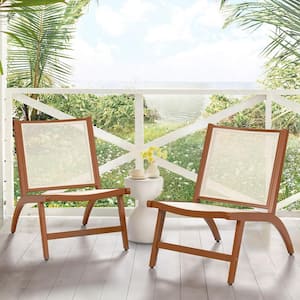 Woven Accent Chair with Brown Aluminum Frame, Mid Century Lounge Chair, Outdoor Side Chair (Set of 2)