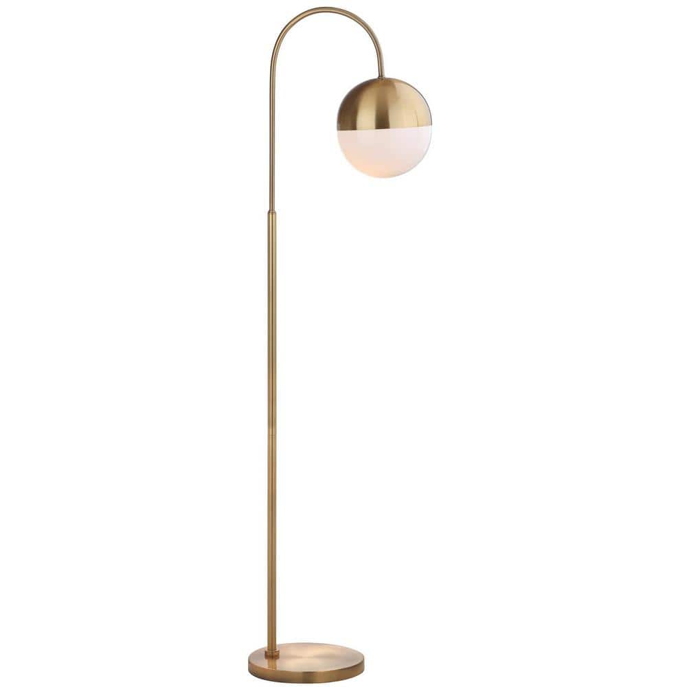 Arc 55.5" White and Gold Globe Floor Lamp