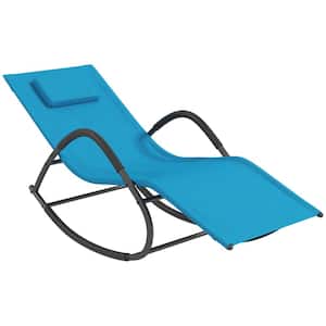 Rocking Chair Light Blue Zero Gravity Patio Cover Chaise SunLounger