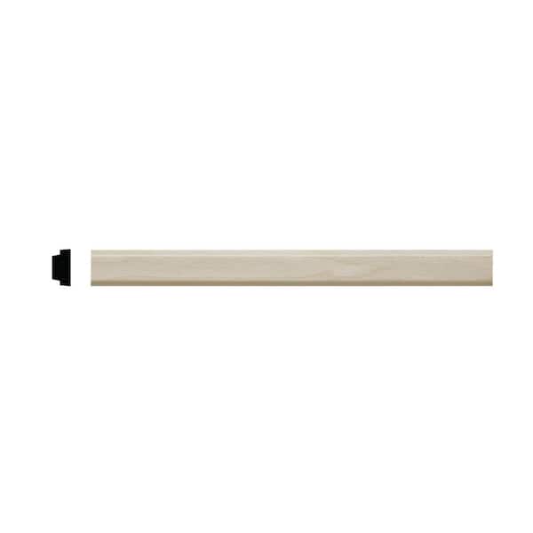 1426-8WHW . 38 in. D x .75 in W x 96 in. L White Hardwood Shelf Edge Panel Moulding