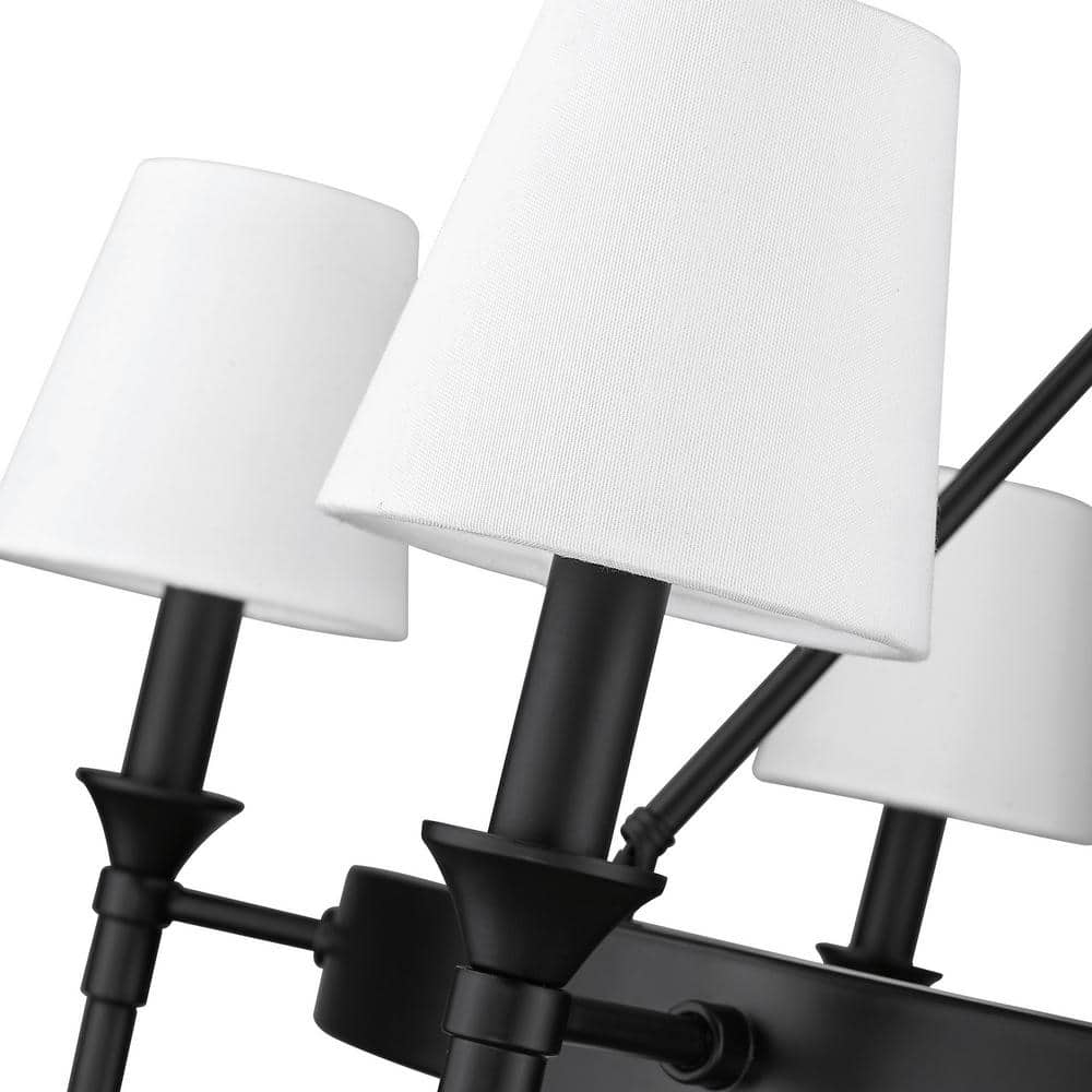 Edinburgh 30" Black Iron 6-Light Candle Chandelier