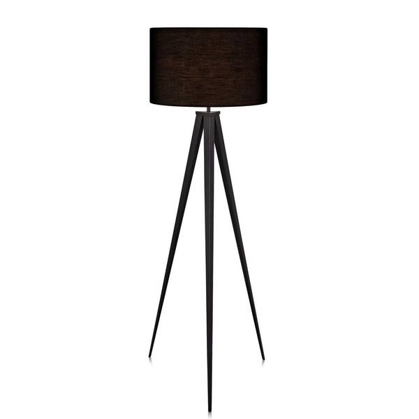 Versanora Romanza Tripod Floor Lamp, Black Tripod Floor Lamp With Drum Shade