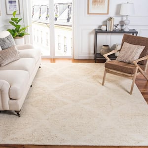 Abstract Ivory/Beige 11 ft. x 15 ft. Floral Damask Area Rug