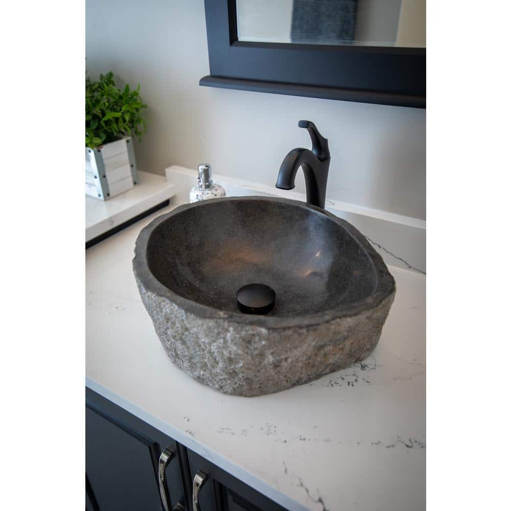 Eden 18'' Gray Stone Vessel Bathroom Sink