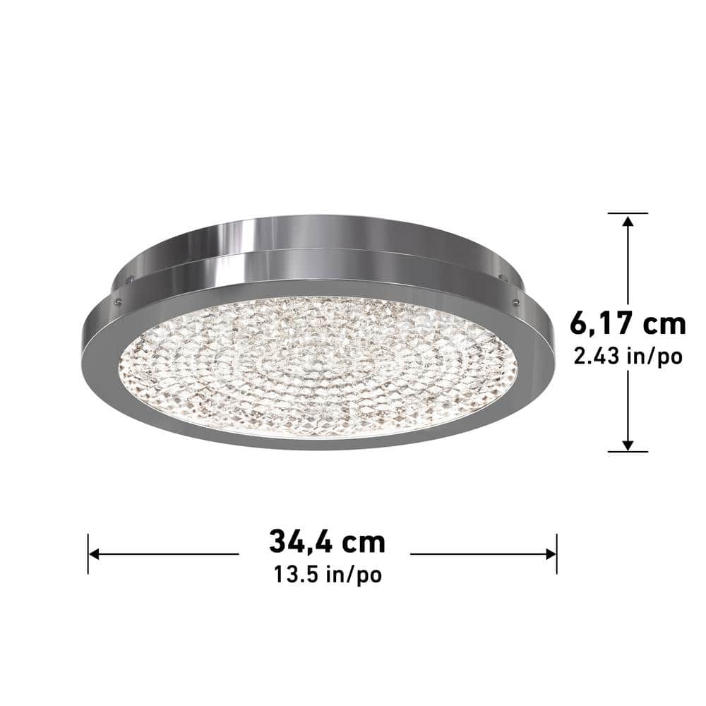 Chrome and Glass LED Flush Mount Ceiling Light