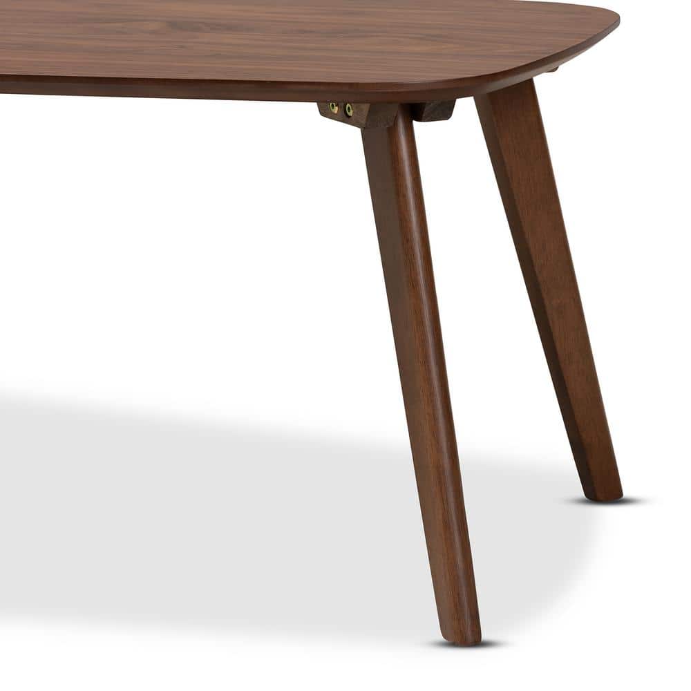 Dahlia Mid-Century Walnut Brown Round Wood Coffee Table