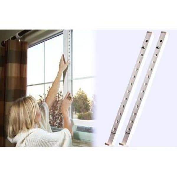 30 in. High-Impact Plastic White Security Burglar Bar and Secondary Window Lock (2-Pack)