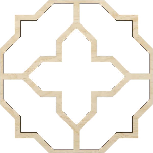 Ekena Millwork Large Laird Fretwork 3/8 in. x 6 ft. x 6 ft. Brown Wood Decorative Wall Paneling 1-Pack