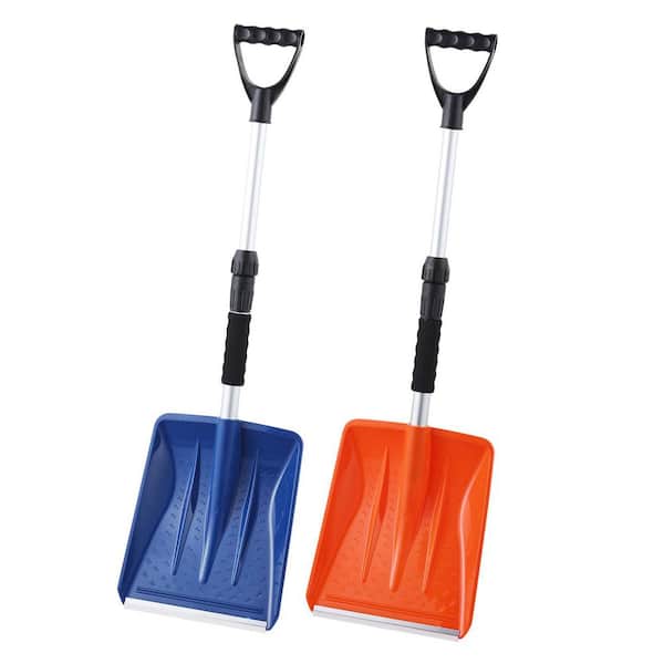 Misopily 35.5 in. Aluminum Handle Plastic Snow Shovel with