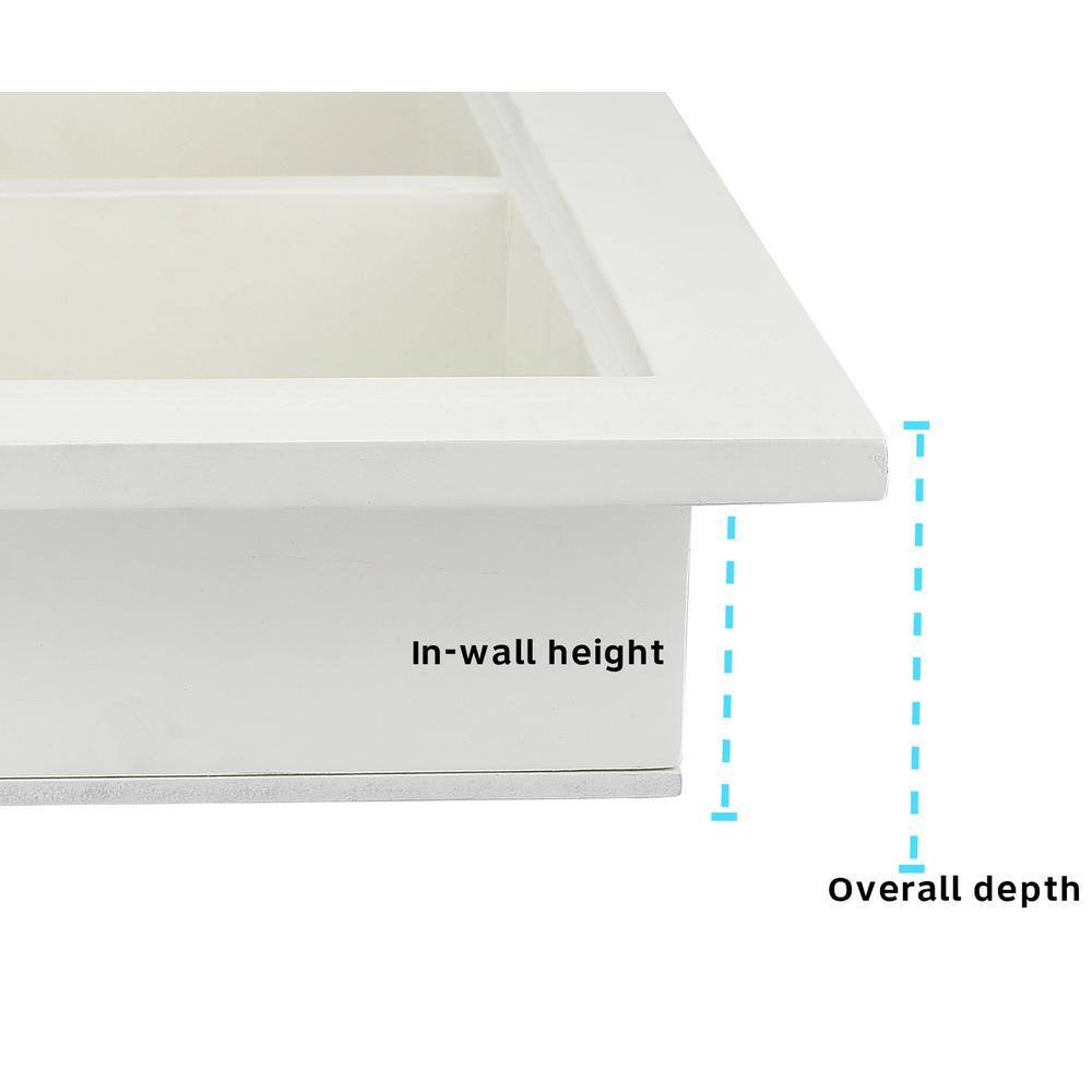 AdirHome White Hardwood Recessed Wall Cabinet with Shelf