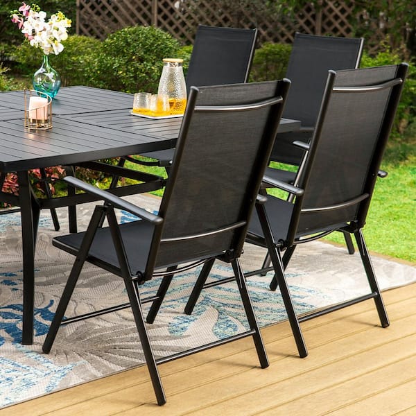 テーブル・チェア・ハンモック BLACK DESIGN BX-PLATE Terrace - Black/Black - Height-Adjustable Folding Chair