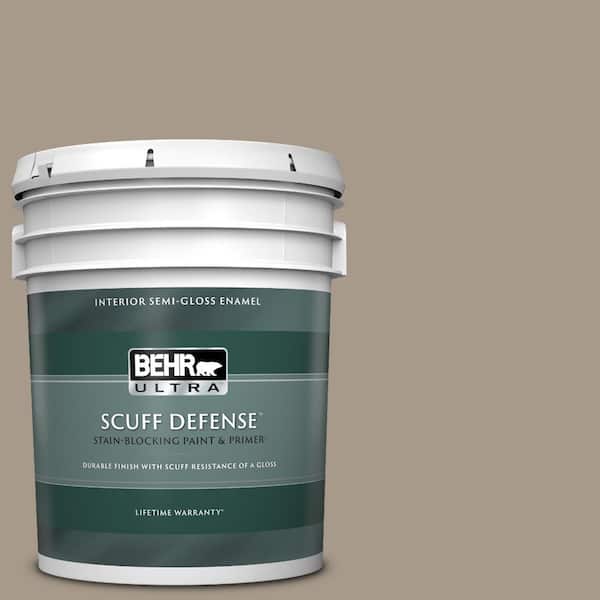 BEHR ULTRA 5 gal. #BXC-10 Warm Stone Extra Durable Semi-Gloss Enamel Interior Paint & Primer